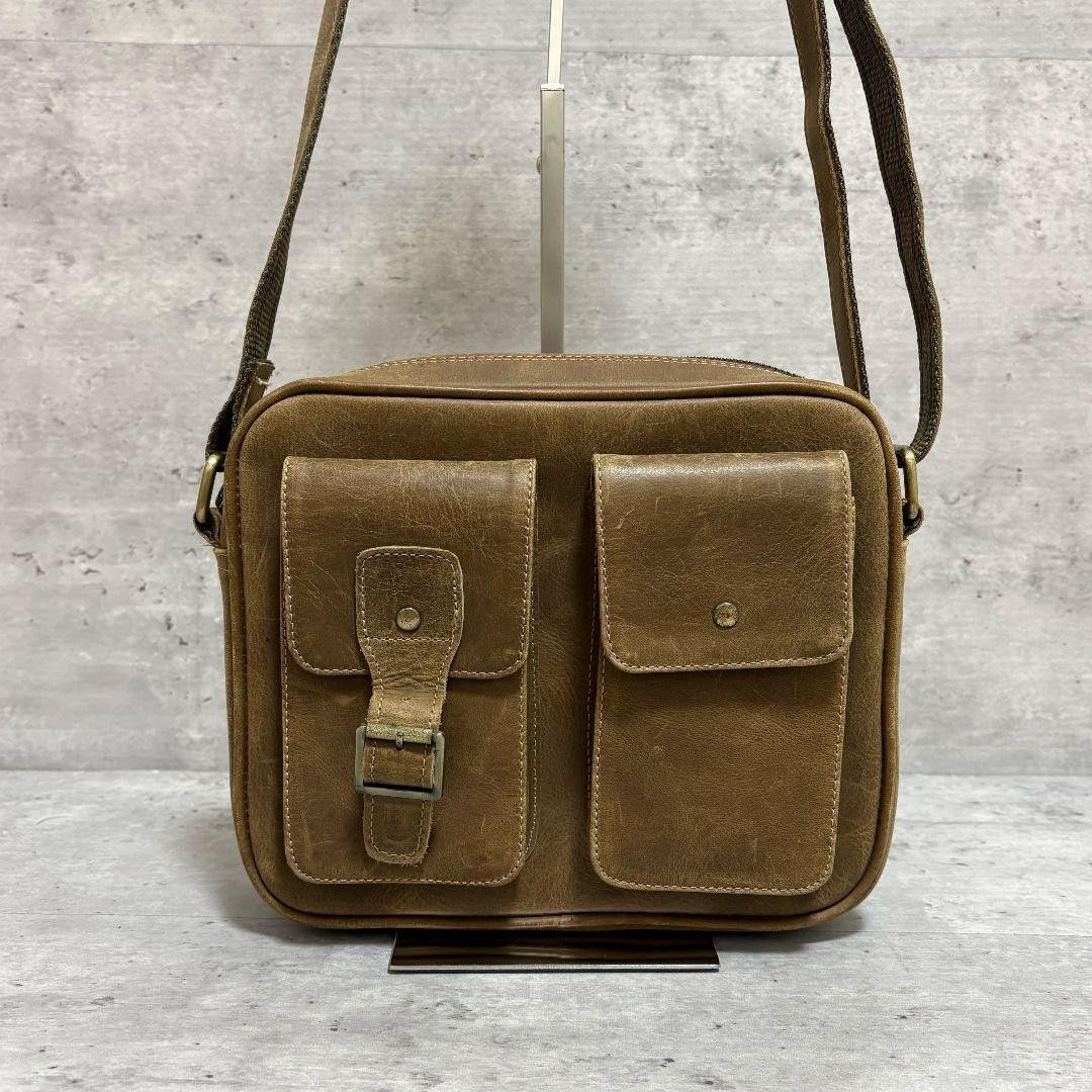 00s【Archive】Multi Pocket Shoulder Bag/leather/Y2K/ショルダーバッグ