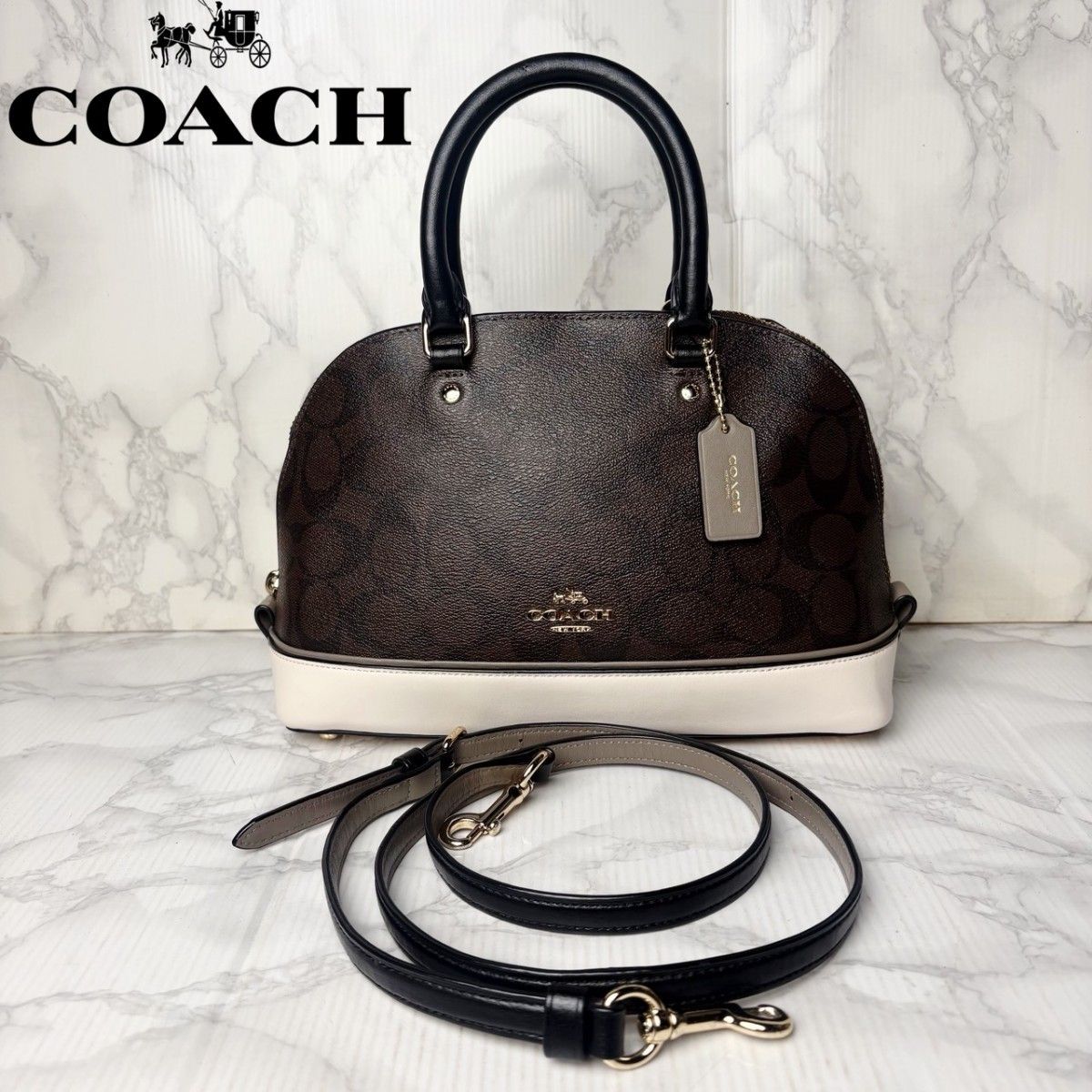 01 未使用 COACH 蔻驰 二用式手提包 单肩包 Signature系列