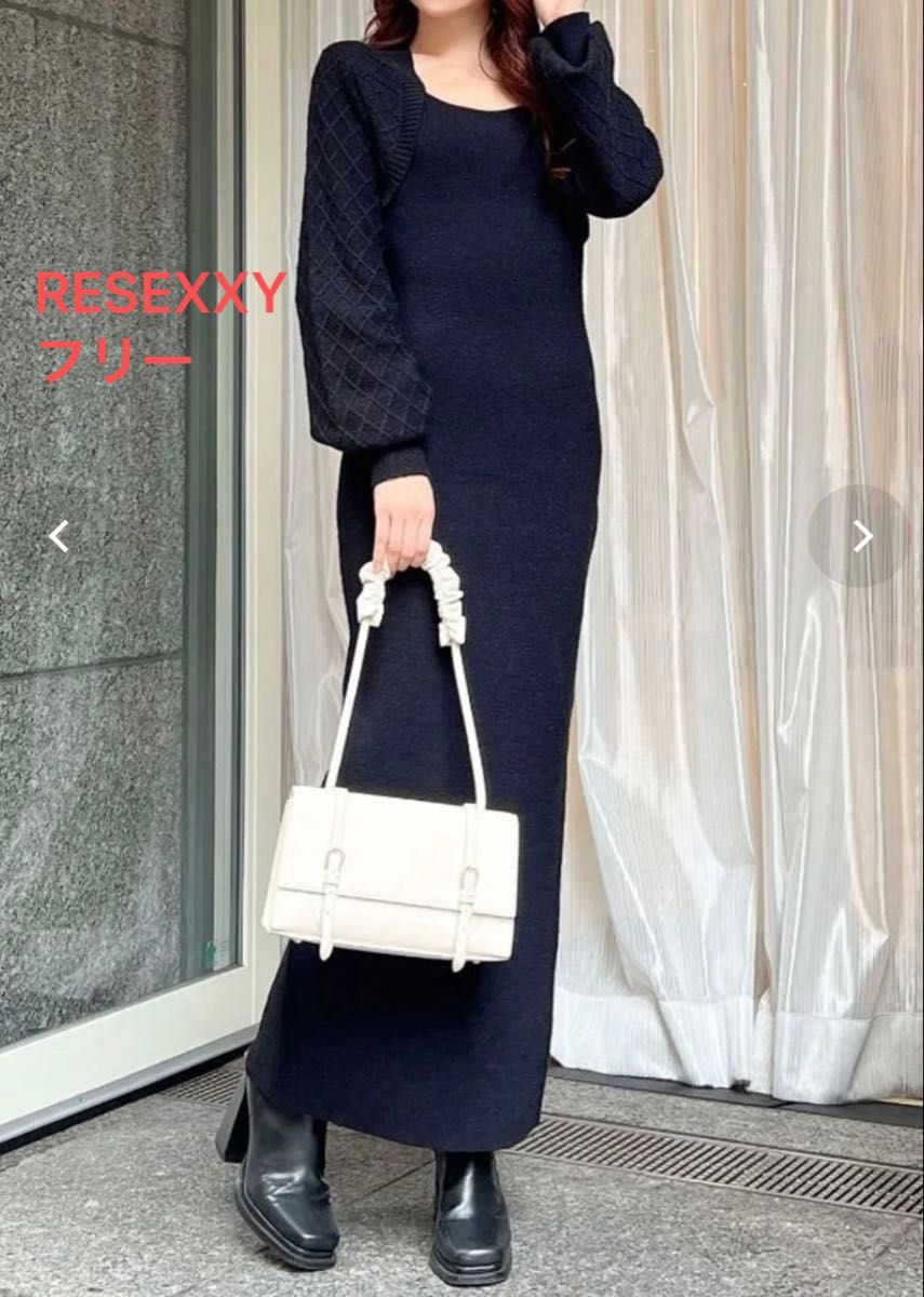 RESEXXY 类似莉泽克希·博莱罗的紧身针织连衣裙 黑色 均码