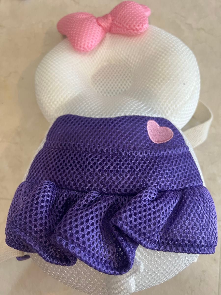 Baby Head Guard, Fall-Prevention Cushion, Backpack, Ribbon, Purple