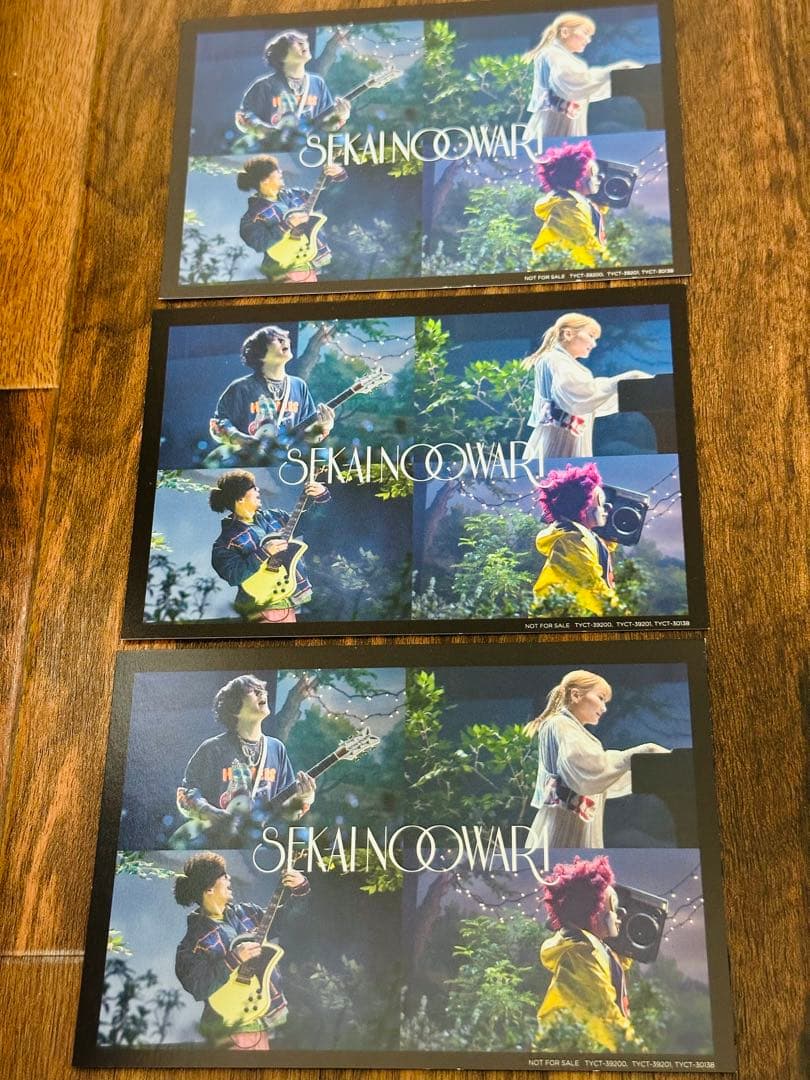 SEKAI NO OWARI明信片3张套装