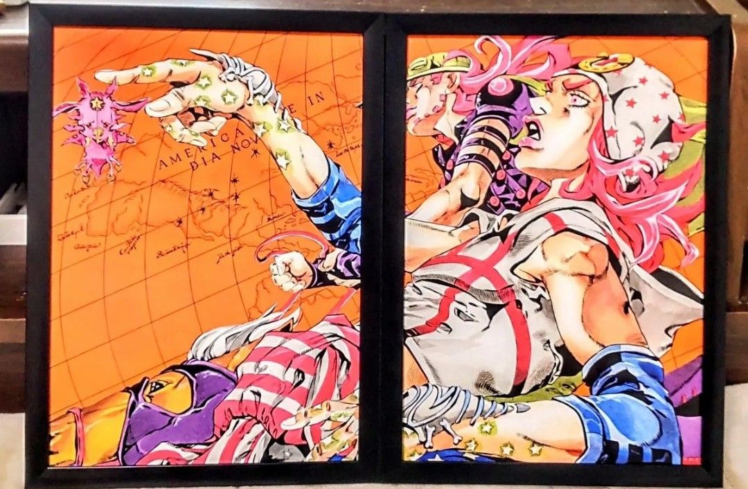 【731】jojo的奇妙冒险钢铁球跑jojo角色班陀螺仪 & joni【附带2张A4海报、2张额头】