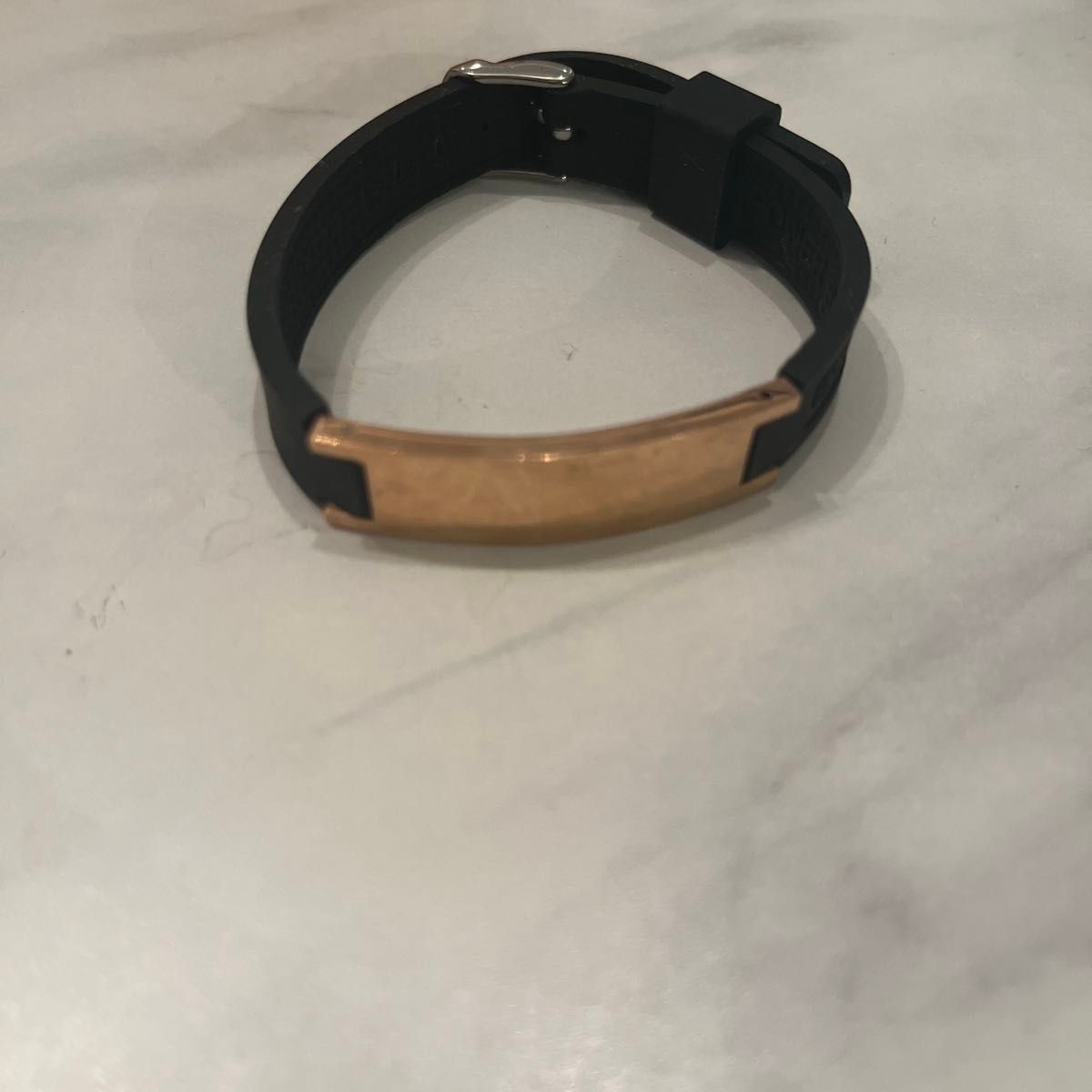 男士手镯黑色橡胶玫瑰金板健康饰品硅男女不限