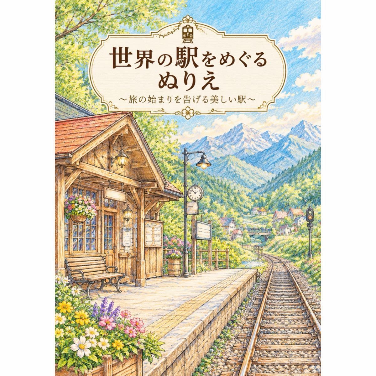 【やさしい大人の塗り絵】世界の駅をめぐるぬりえ〜旅の始まりを告げる美しい駅〜