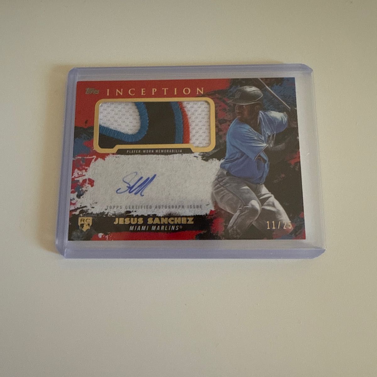 2021 Topps Inception Jesus Sanchez 直筆サイン入りレリックカード 25枚限定