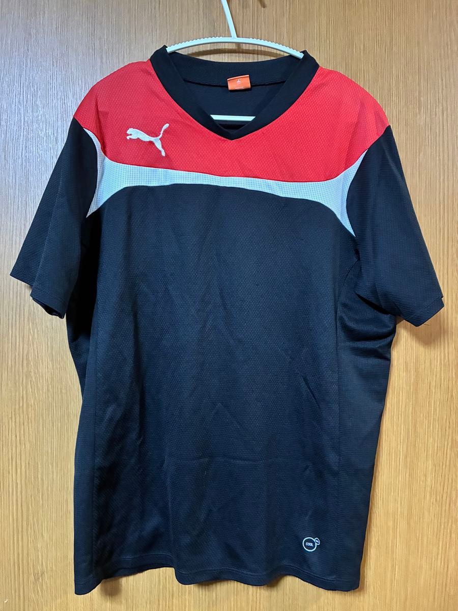 【PUMA】彪马 训练衫 比赛球衣 足球 五人制足球 黑色 M 红色 短袖