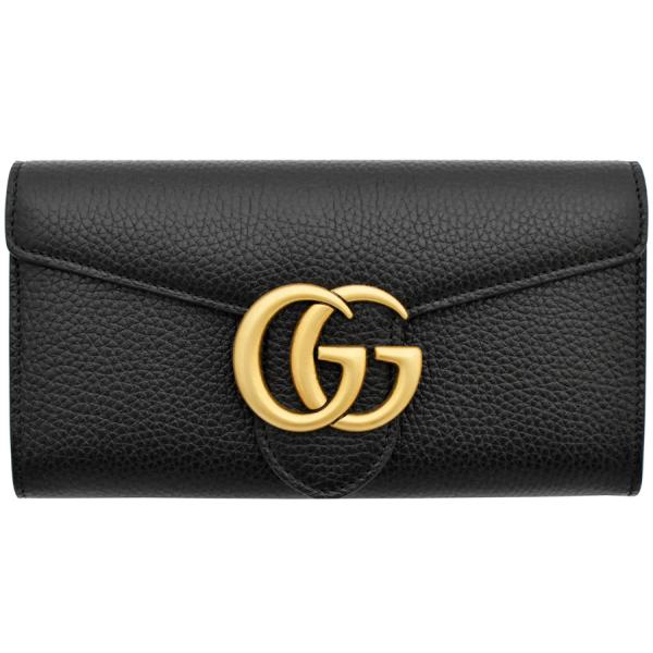 Gucci Purse GUCCI Bi-fold Long Purse Ladies GG Marmont Black 779776 Outlet