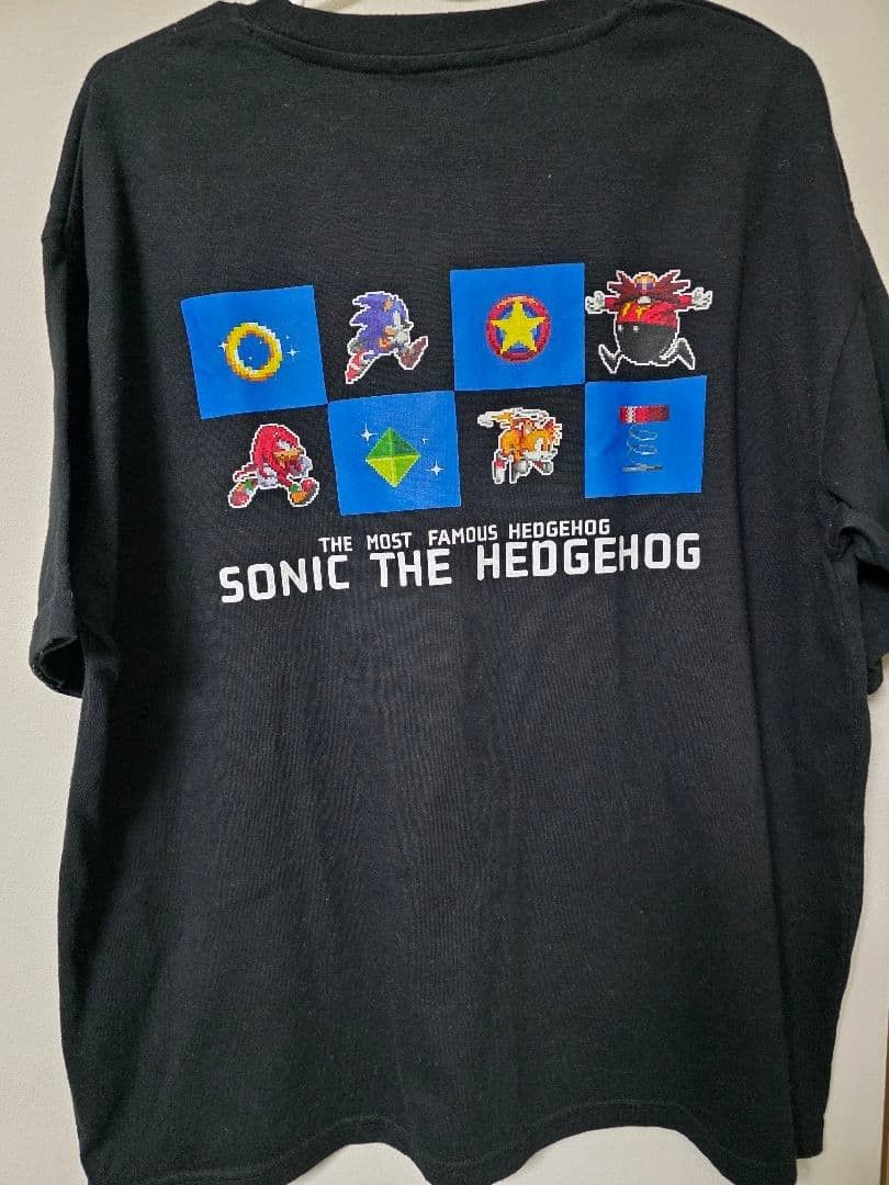 SONIC THE HEDGEHOG Tシャツ 黒 ソニック・ザ・ヘッジホッグ サンリオキャラクターズ ブラック 半袖