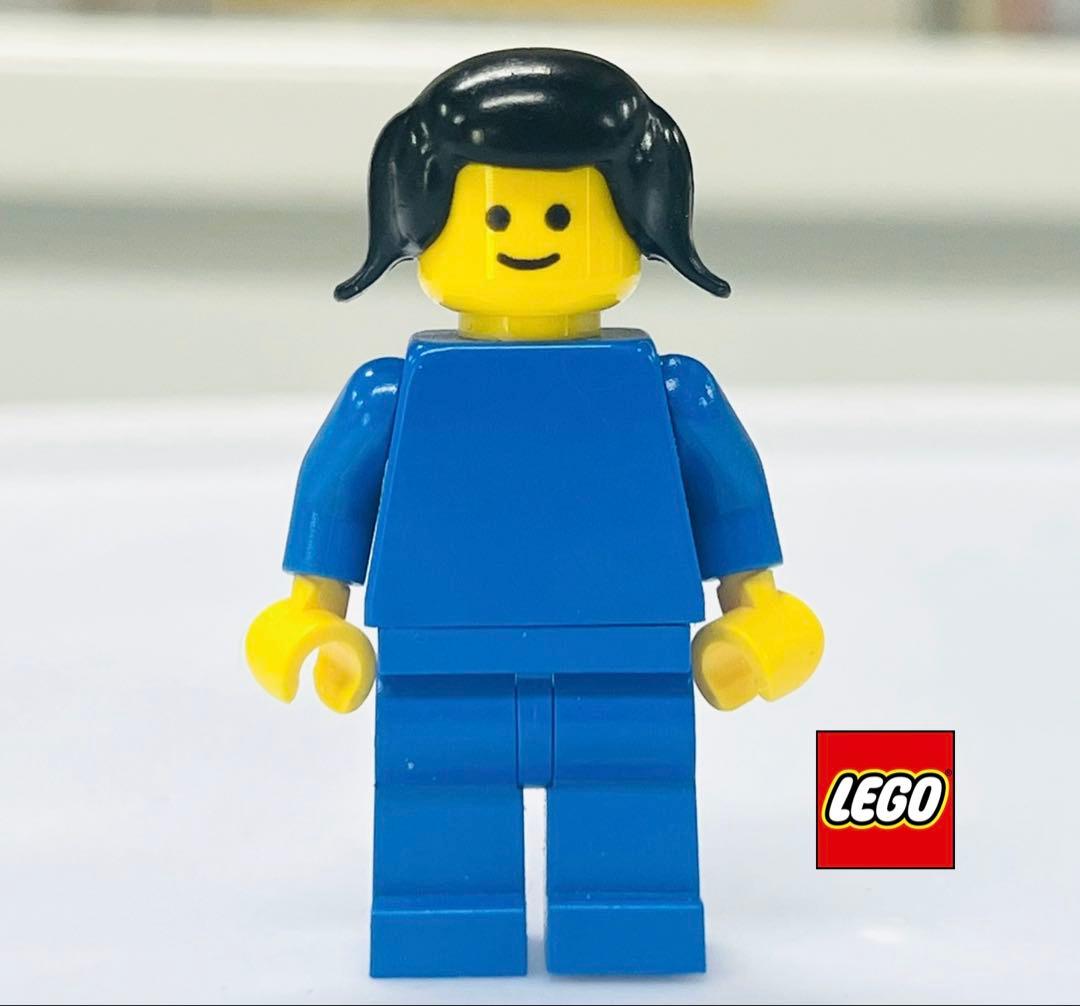 ⭐❗RARE 80s⭐ LEGO Old LEGO Minifigure Black Topknot Blue Torso 1981