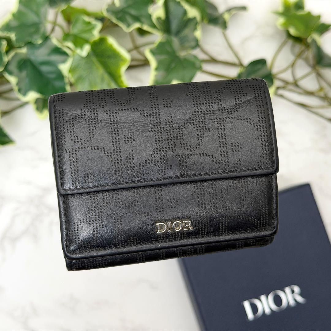 Dior Oblique Galaxy 三折钱包 折叠钱包 黑色
