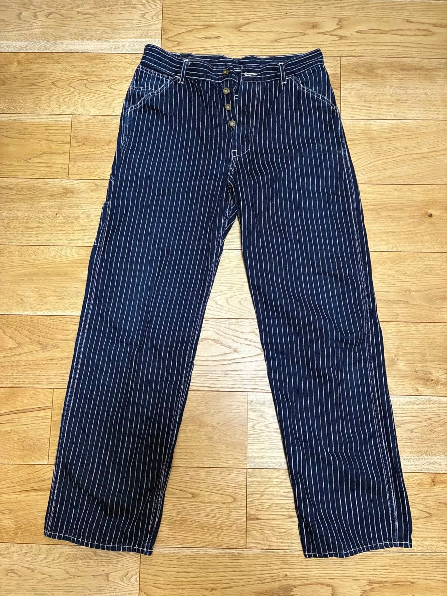 Real McCoy's 8HU INDIGO WABASH STRIPE TROUSERS