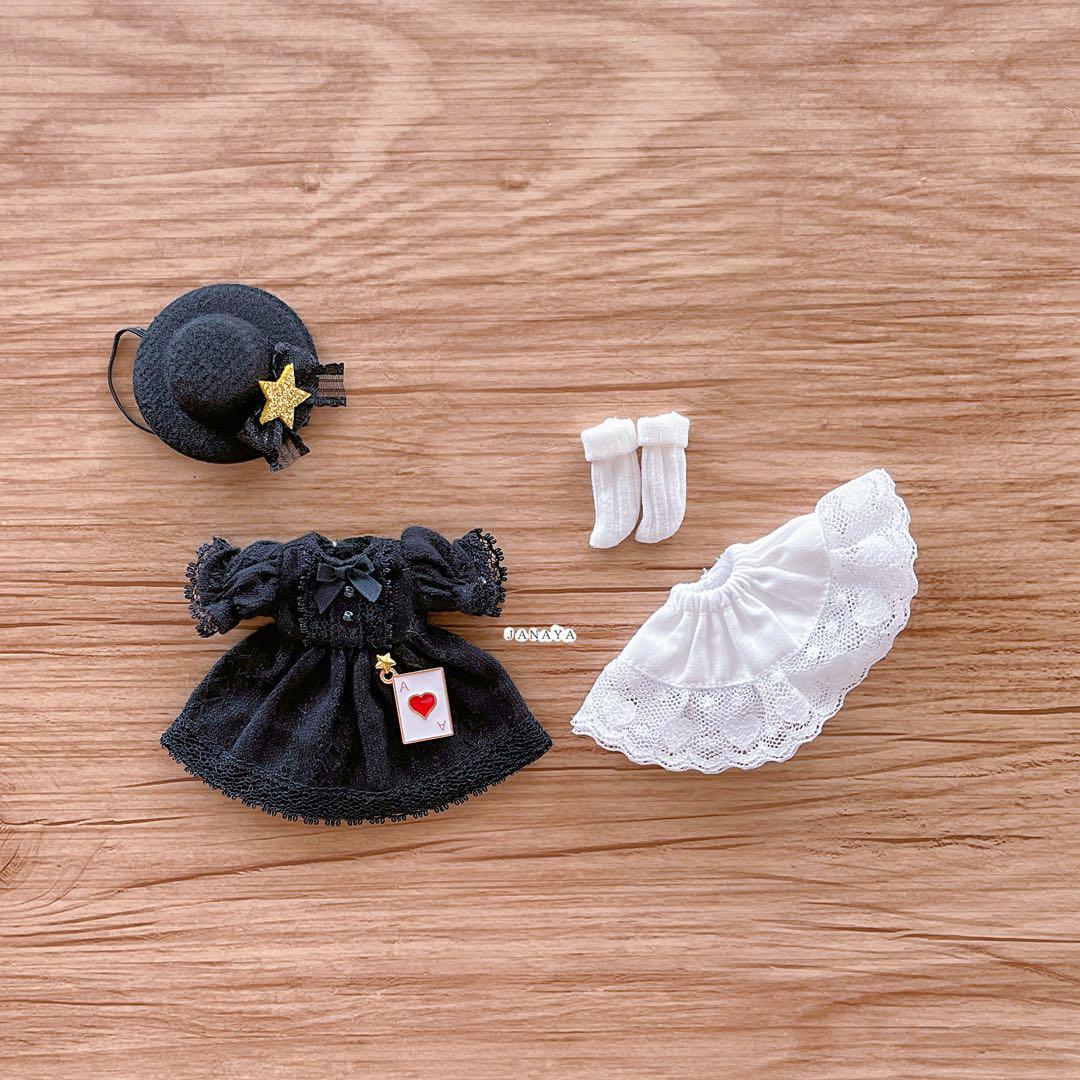 JANAYA Handmade Obitsu 11 Clothes Bonibani 3 Pieces Black Dress 4-Piece Set