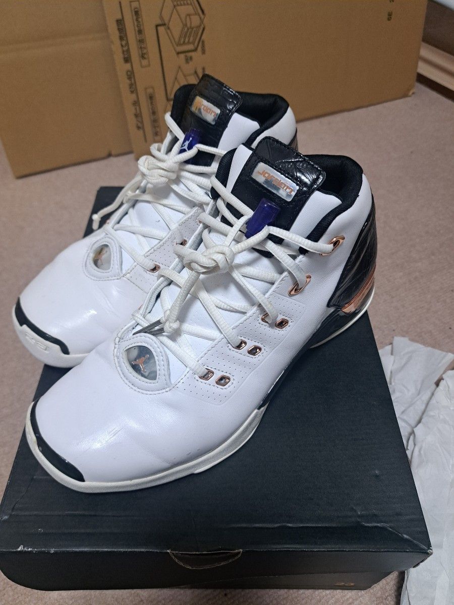 稀有!NIKE AIR JORDAN 17+ WHITE/METALLIC COPPERCOIN 27.5cm 乔丹