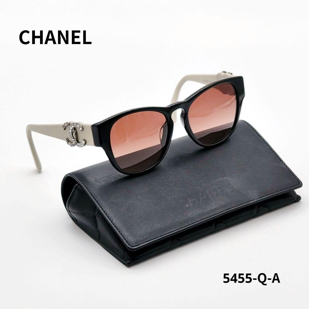 「品相极佳」 CHANEL 香奈儿 太阳镜 可可标志 皮革款 5455‑Q‑A 带原装盒