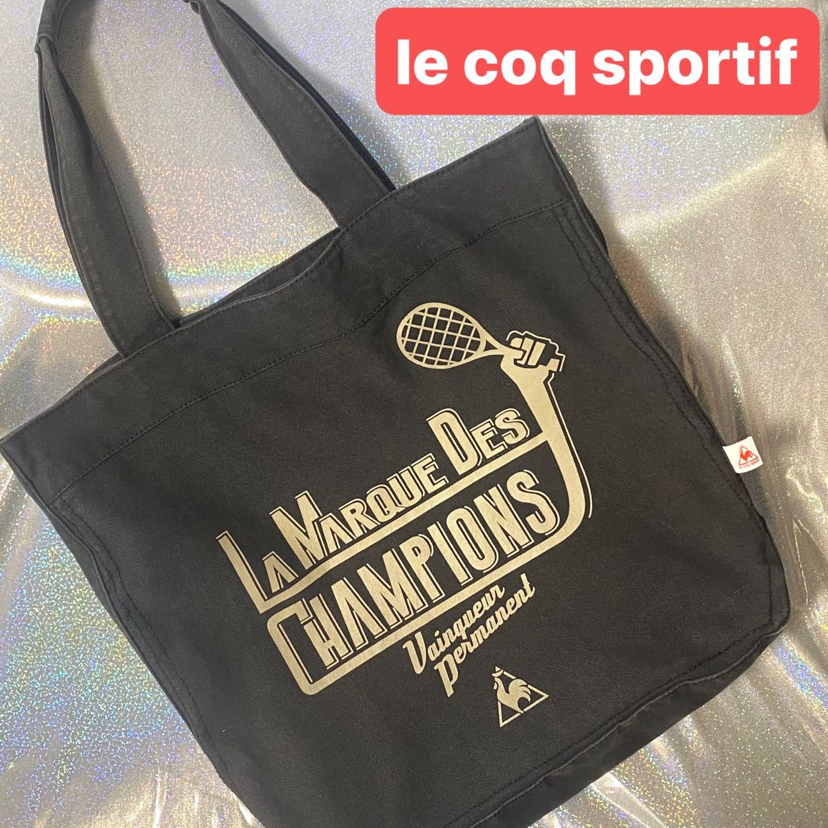 le coq sportif ルコック スポルティフ ショルダートートバッグ テニス ブラック系　古着