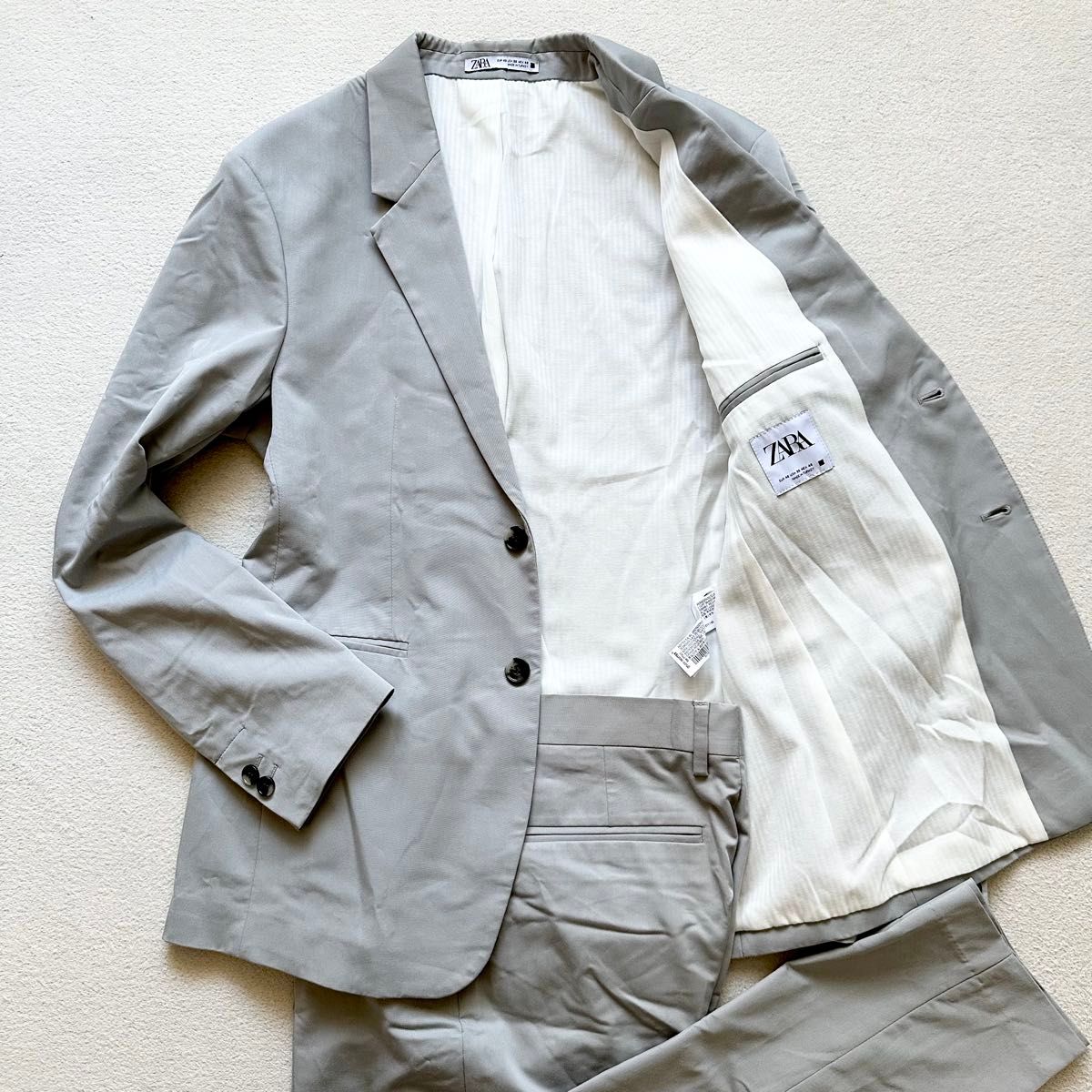 【美品】ZARA男士西装套装灰色纯色土耳其制造