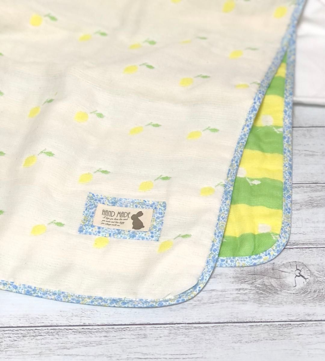 ふんわり六重織ガーゼのバスタオル レモン ハンドメイド 40×100cm fuwara