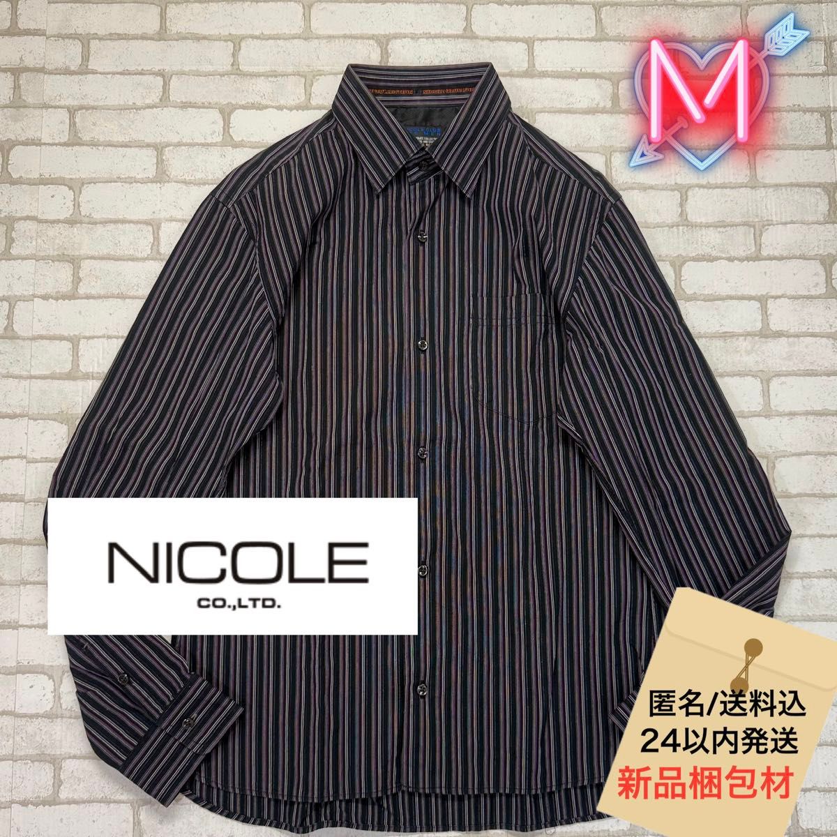 ■NICOLE 亮丝多条纹精致棉质衬衫
