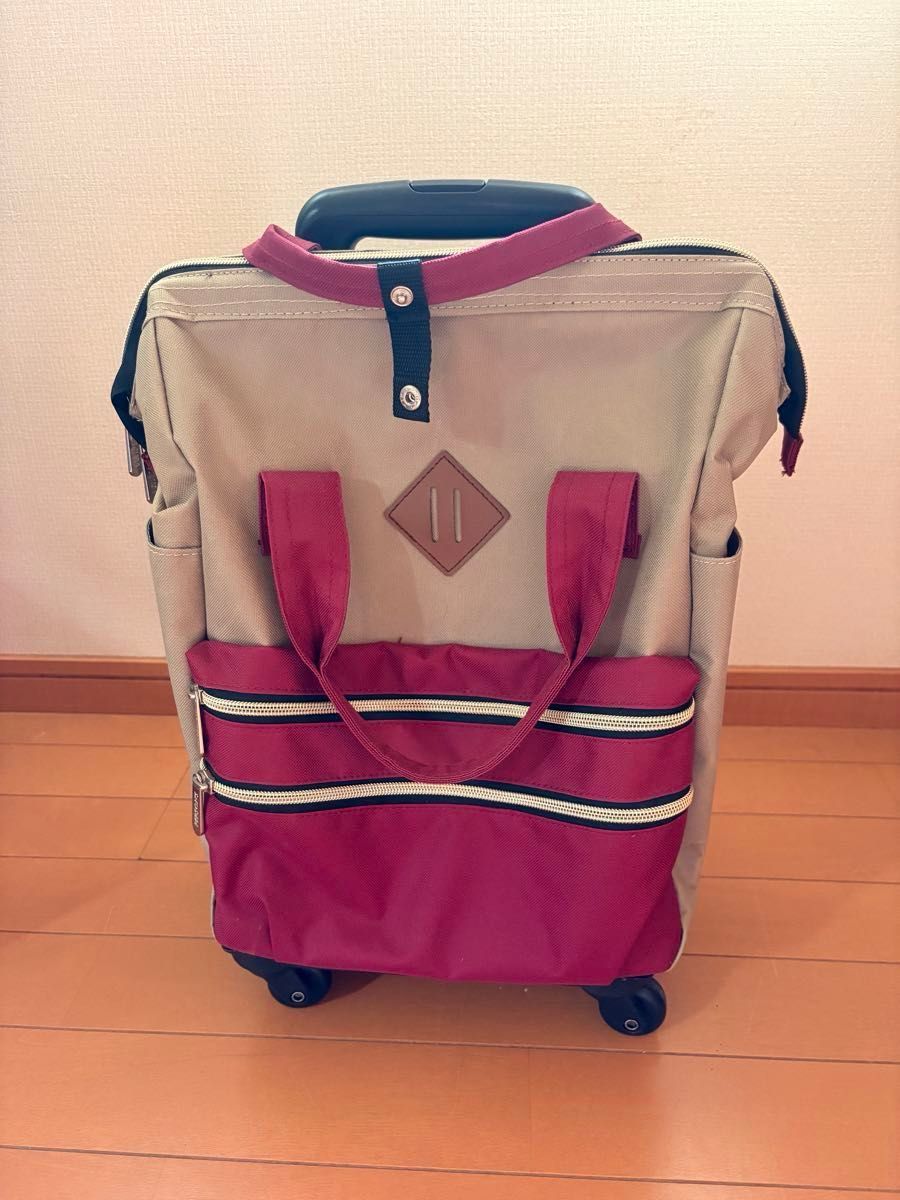 PERSON'S携带盒米色 × 酒红色