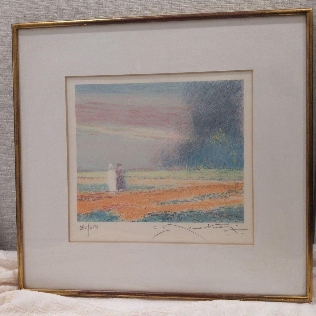 克劳德 · 马努坎花圃中版画风景画