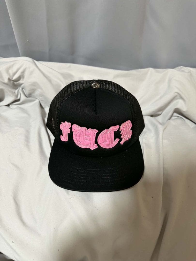 CHROME HEARTS FUCK 网眼棒球帽 黑色×粉色