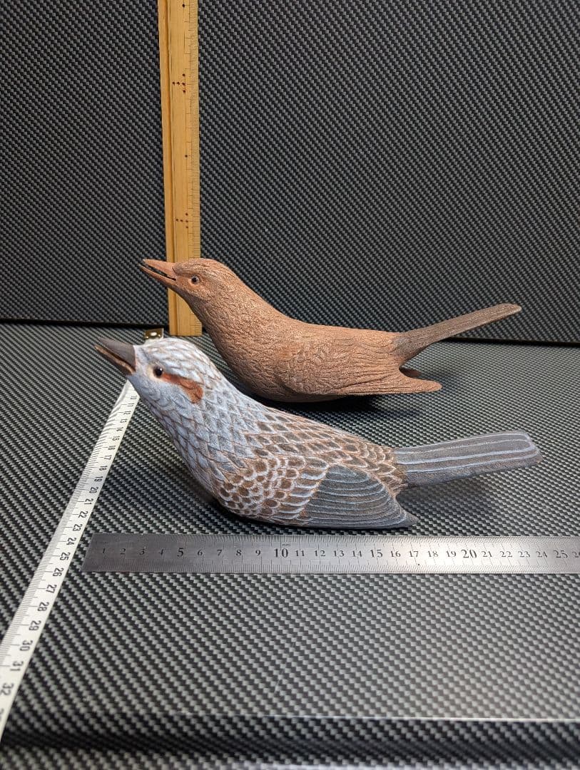 Wild Bird Wood Carving Ornament Bird Carving Unfinished Product 2-Piece Set