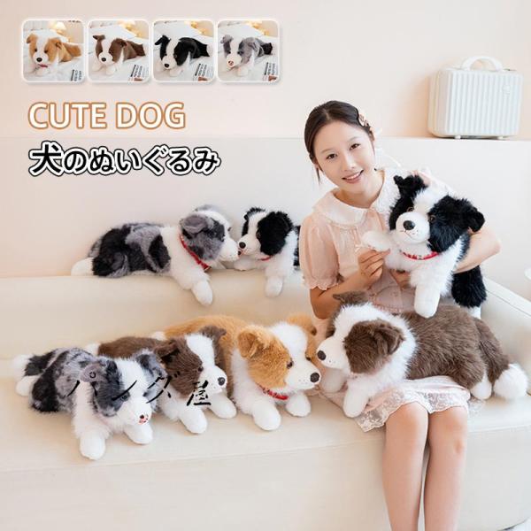 狗狗毛绒玩具 边境牧羊犬 真实逼真 可爱 室内装饰 蓬松治愈系 动物玩具 可爱摆件 儿童生日礼物 礼品