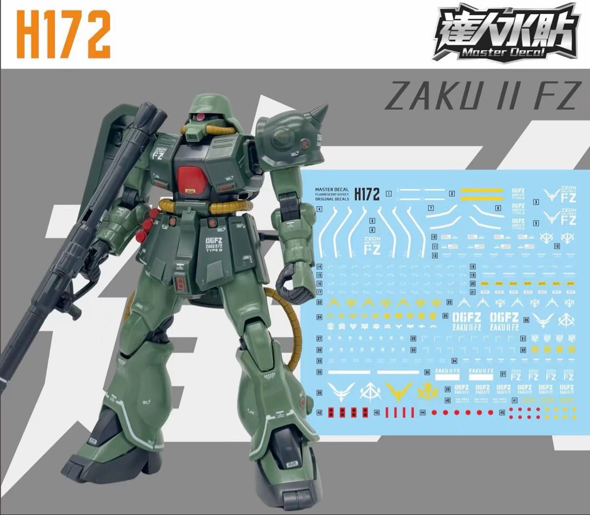 HG 1/144 扎古II改 B型用水转印式贴纸 其他公司出品 高达 模型 塑料模型