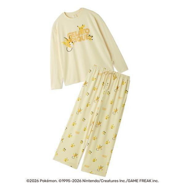 杰拉托皮克 睡衣 室内服 “宝可梦”“中性款”单色圆领T恤与长裤套装 女士款