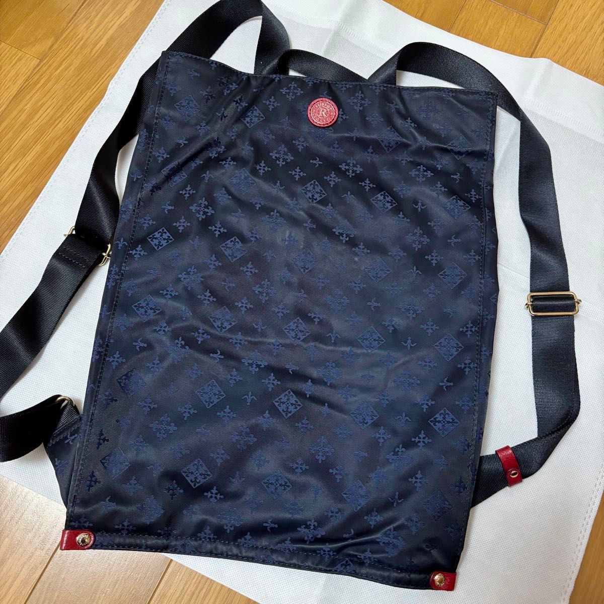 【Excellent condition】russet RUSSET backpack, Monogram pattern, navy blue