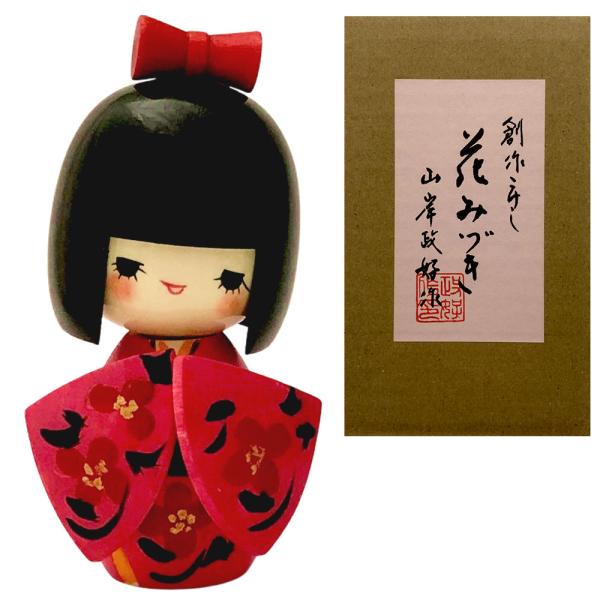 こけし 花みずき コケシ 人形 創作こけし 花水木 木製 日本製 日本のお土産 初節句 敬老の日の贈り物 伝統工芸品 日本のおみやげ 送料無料