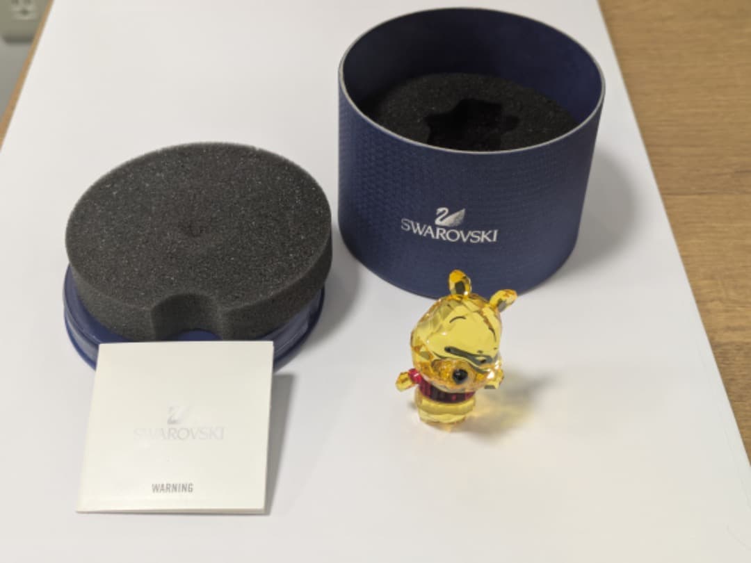 Swarovski Winnie the Pooh Figure with Box and Warning Leaflet