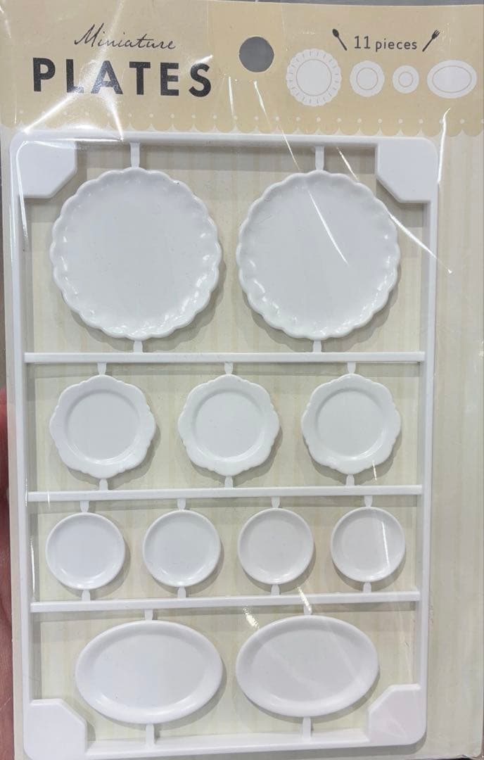 Miniature Tableware Plate 11 Pieces 1/12 Dollhouse Dish Cafe