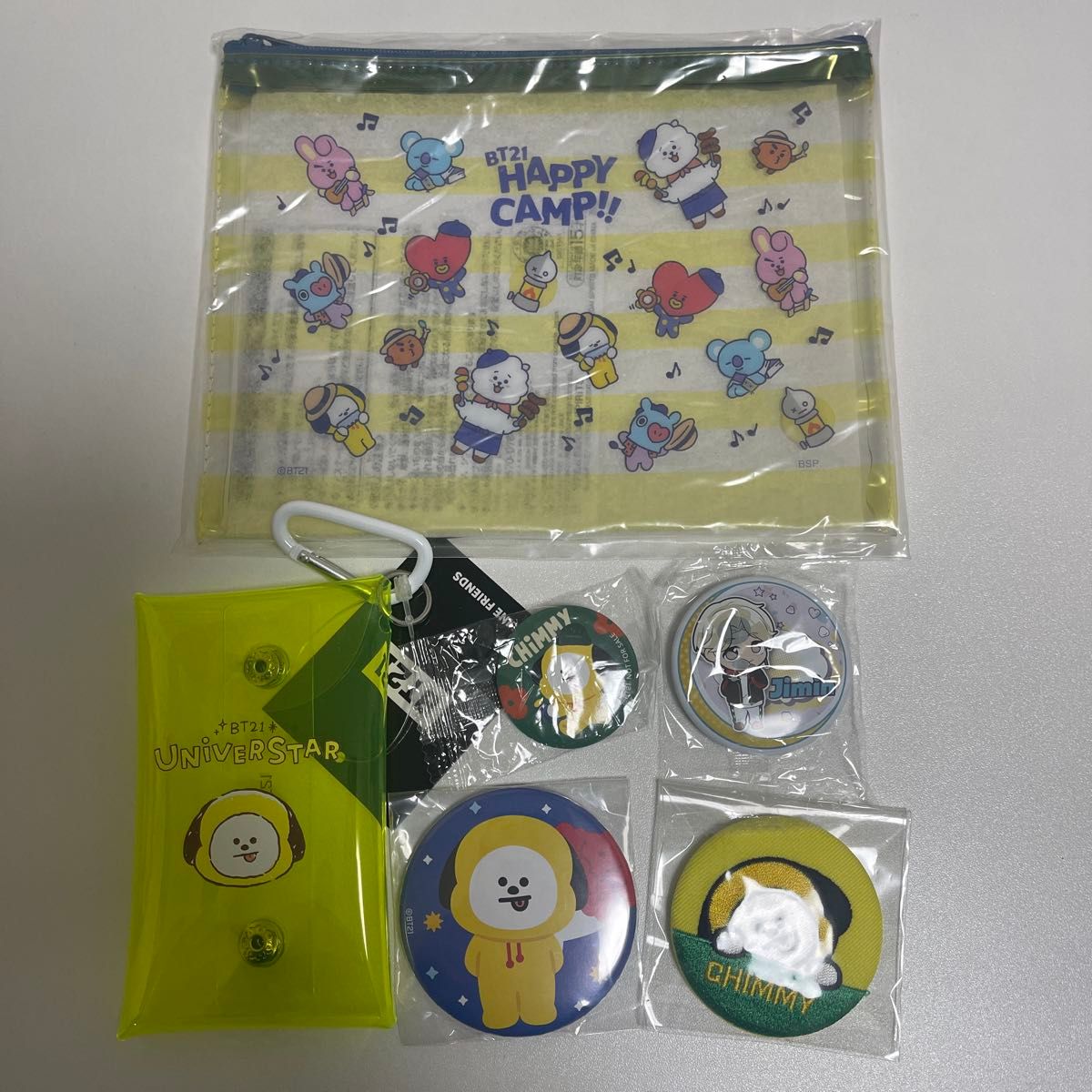 BT21 CHIMMY Pouch Keychain Badge 6-Piece Set