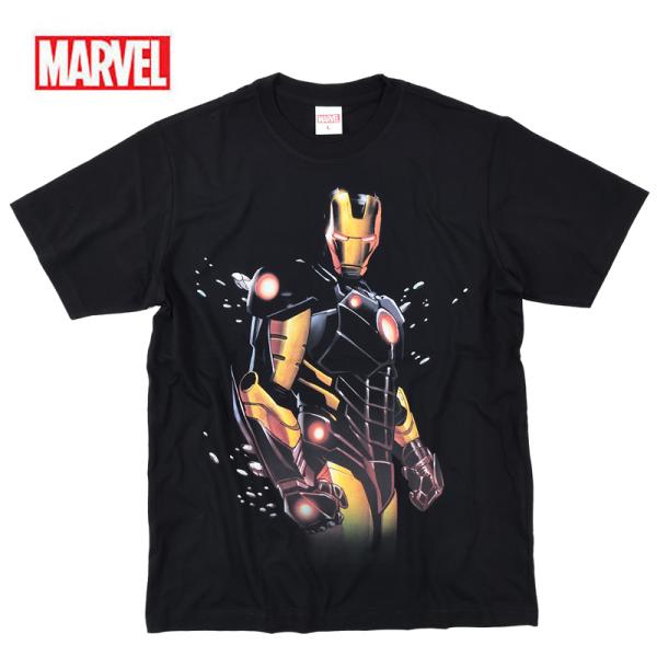 MARVEL マーベル Tシャツ 半袖 アイアンマン アベンジャーズ スパイダーマン ブラックパンサー アメコミ グッズ ギフト ペアルック メンズ 誕生日プレゼント