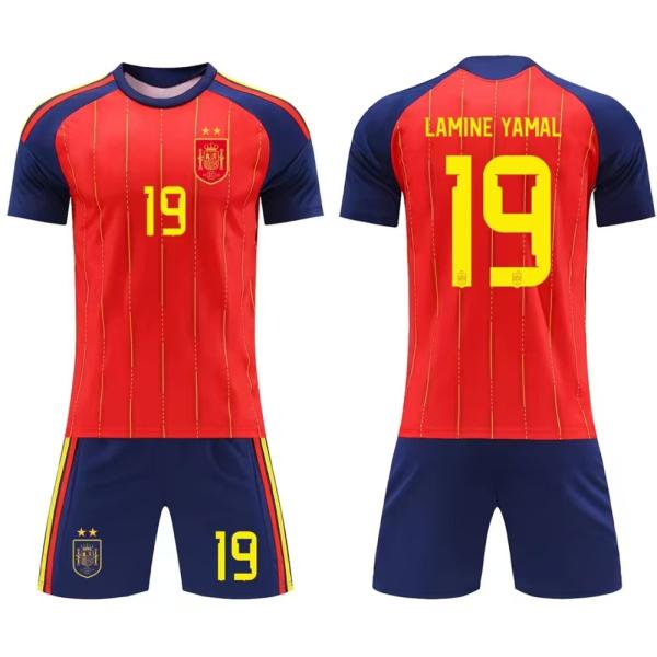 B359 足球球衣 西班牙国家队 2026/2030赛季 主场 #19 LAMINE YAMAL 成人款、儿童款 短袖无品牌仿制球衣