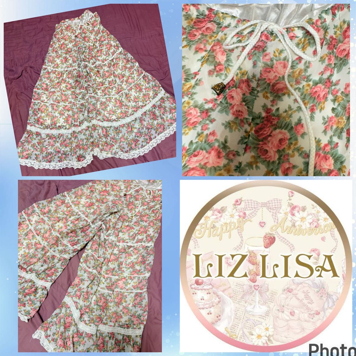 LIZLISA★美品★人气商品★华丽玫瑰设计★阔腿裤 女系 哥特萝莉 可爱 公主 萌系