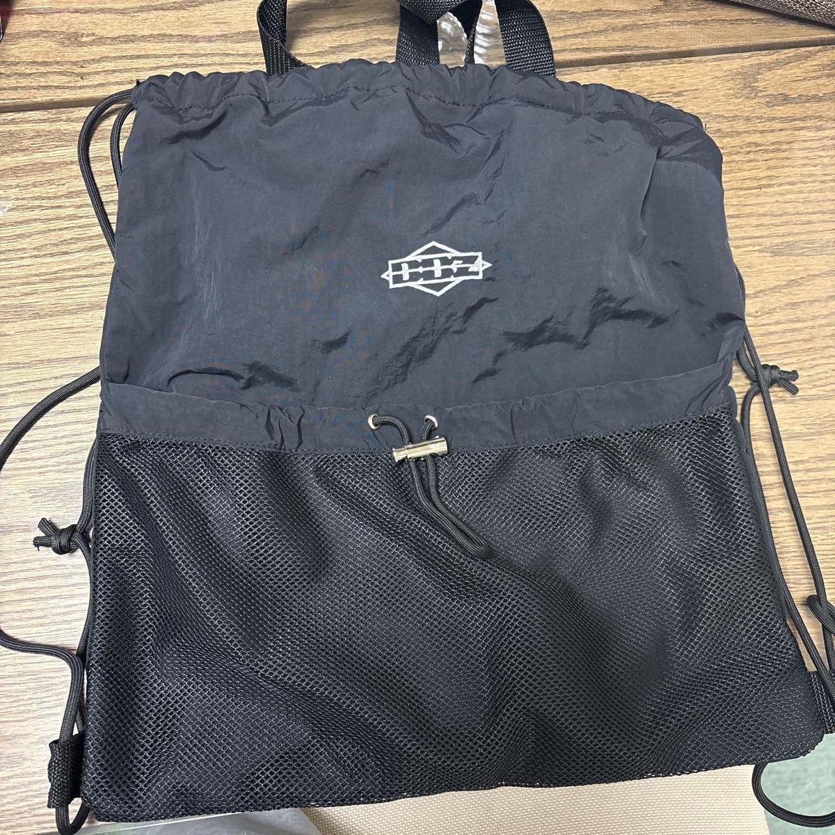 BALLISTIK BOYZ Drawstring Bag, Black, with Mesh Pocket