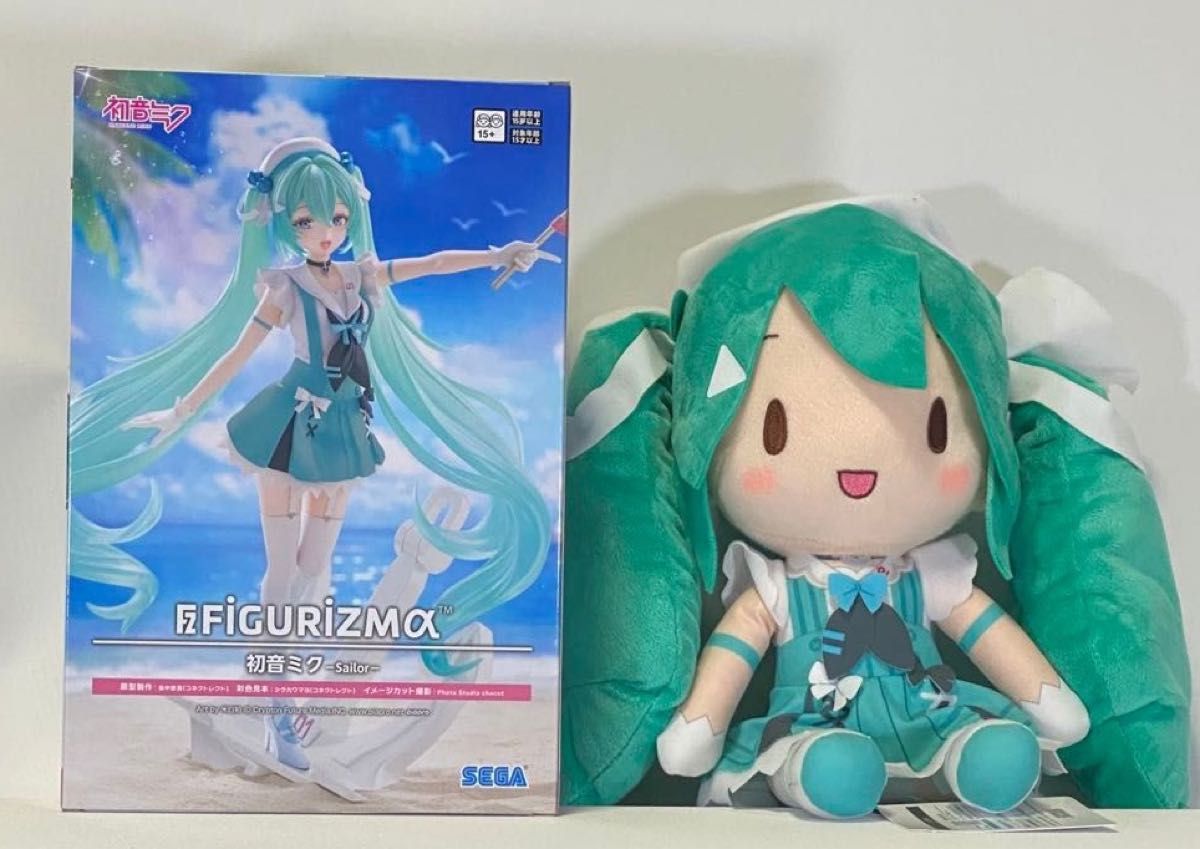 初音未来figure rizm α Sailor花样滑冰 & 软绵绵毛绒玩具2点套装