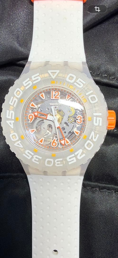 Swatch 镂空腕表 白色 橙色