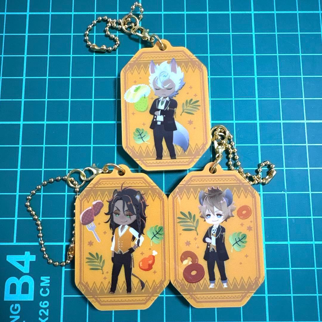 Twisted-Wonderland Push-Pop Keychain: Jack, Ragi, Leona
