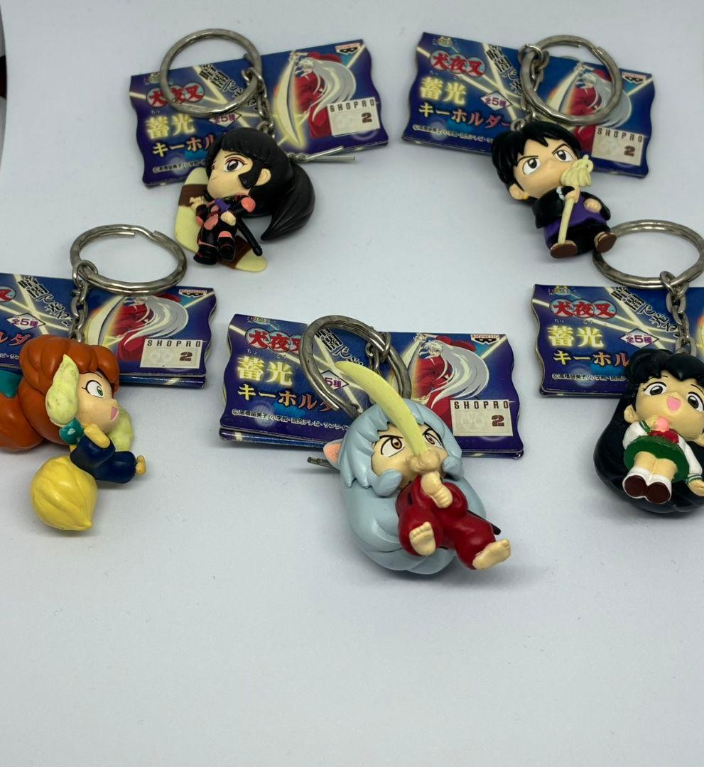 Inuyasha Glow-in-the-Dark Keychain Set, 5 Types, Banpresto, Rare Item