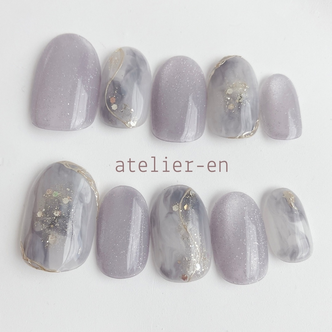 Early Summer Blue-Gray Nails, Nail Tips, Blue, Magnetic, Flashy, Sparkling, Adult-Cute, Elegant, Suitable for Weddings and Coming-of-Age Ceremonies