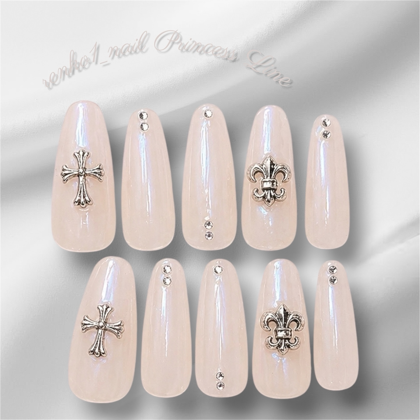 [Princess] Nail Tip One Korea Churun Glitter Suna Girly Cute French Garry Chrome Chrome Hearts Y2K Simple Mine Type Mass Production