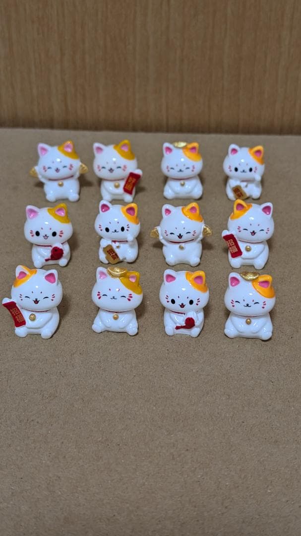 招财猫 迷你 雕像 12件套