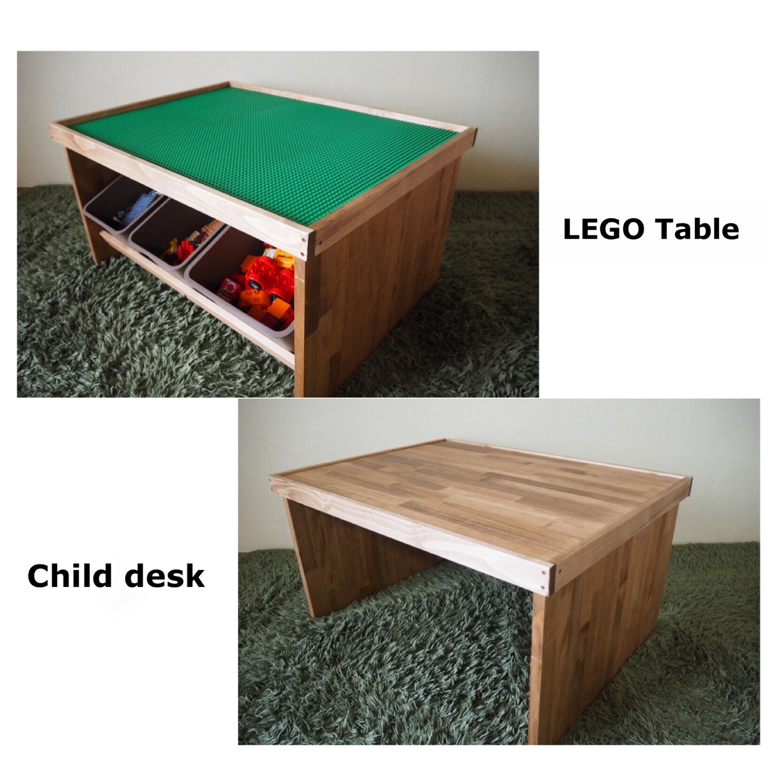【一台两个角色可逆转♪【不需要组装!成品!尺寸定制家具】LEGO乐高桌 & 儿童办公桌★播放桌/学习机/坐席