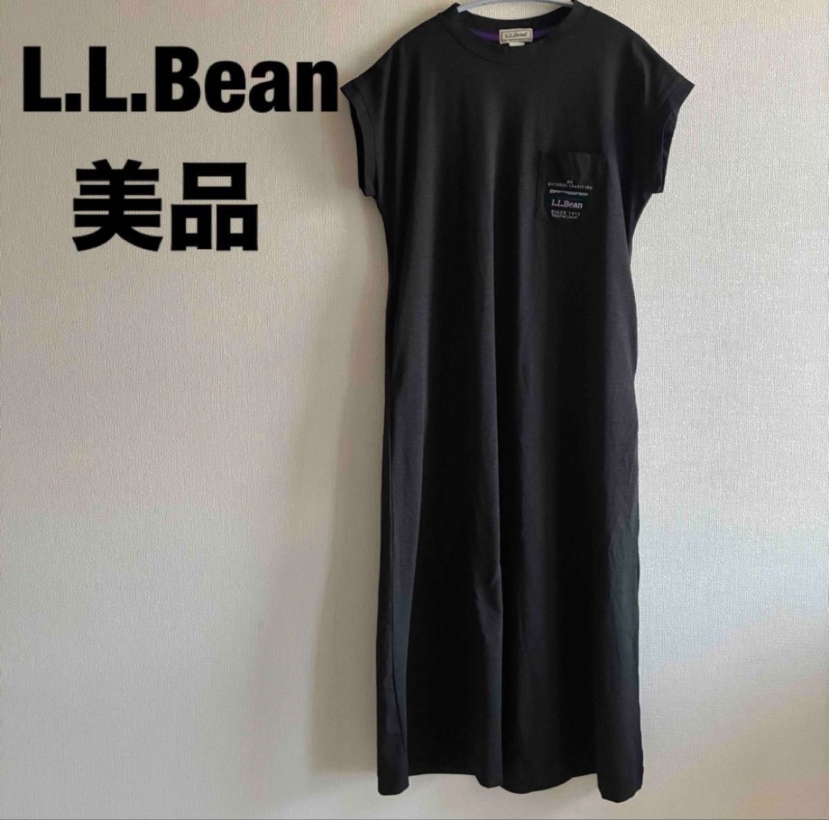 【美品】L.L.Bean埃尔文干触摸礼服短套连衣裙长连衣裙charcal gray M