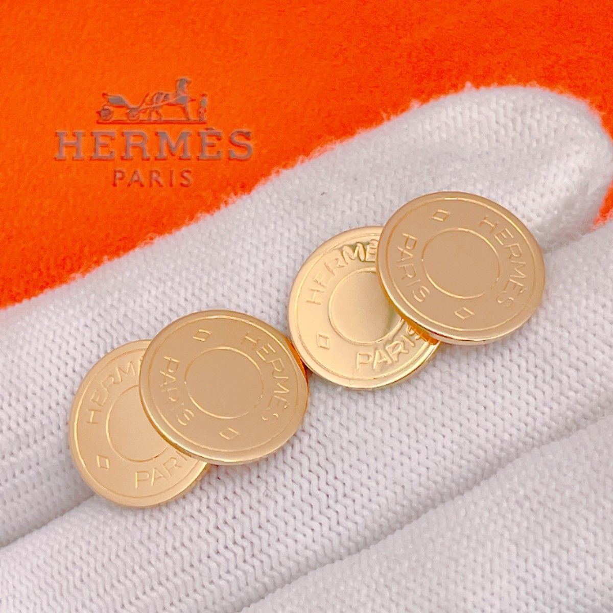 ◇ 埃尔梅斯 ◇ 新品完成HERMES芹菜链袖扣袖扣黄金5.87g品牌