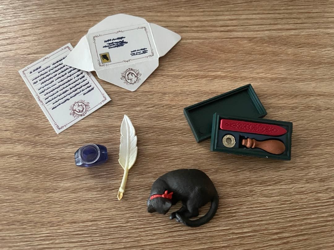 RE-MENT Kuro Neko-dou While the Customer is Away... Miniature Letter Set
