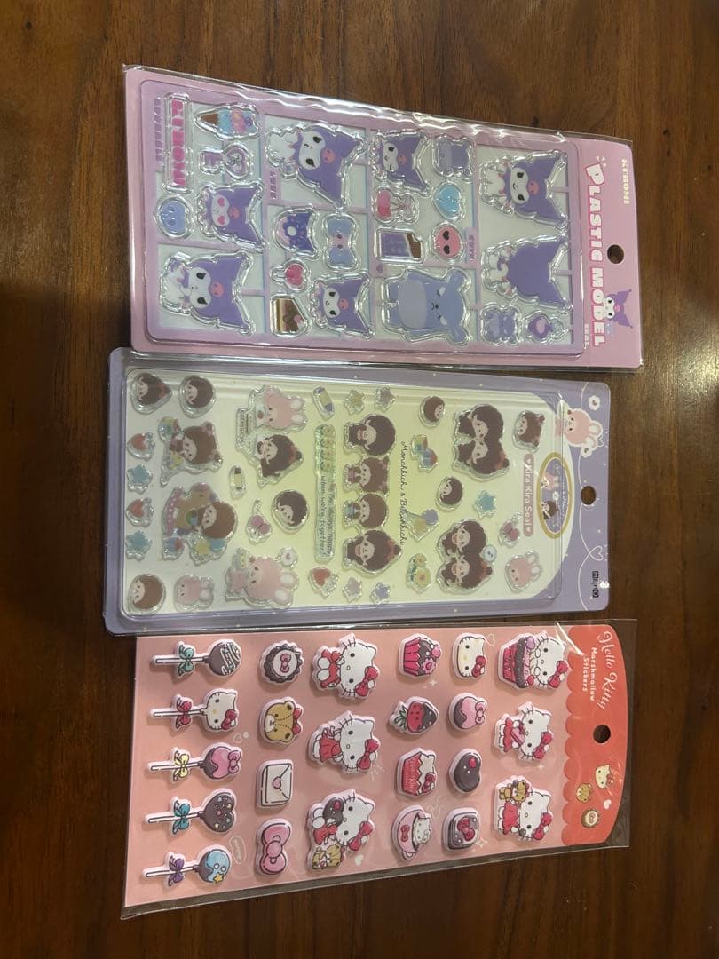 Sanrio Sticker 3-Piece Set: Chocobi, Monchhichi, Hello Kitty